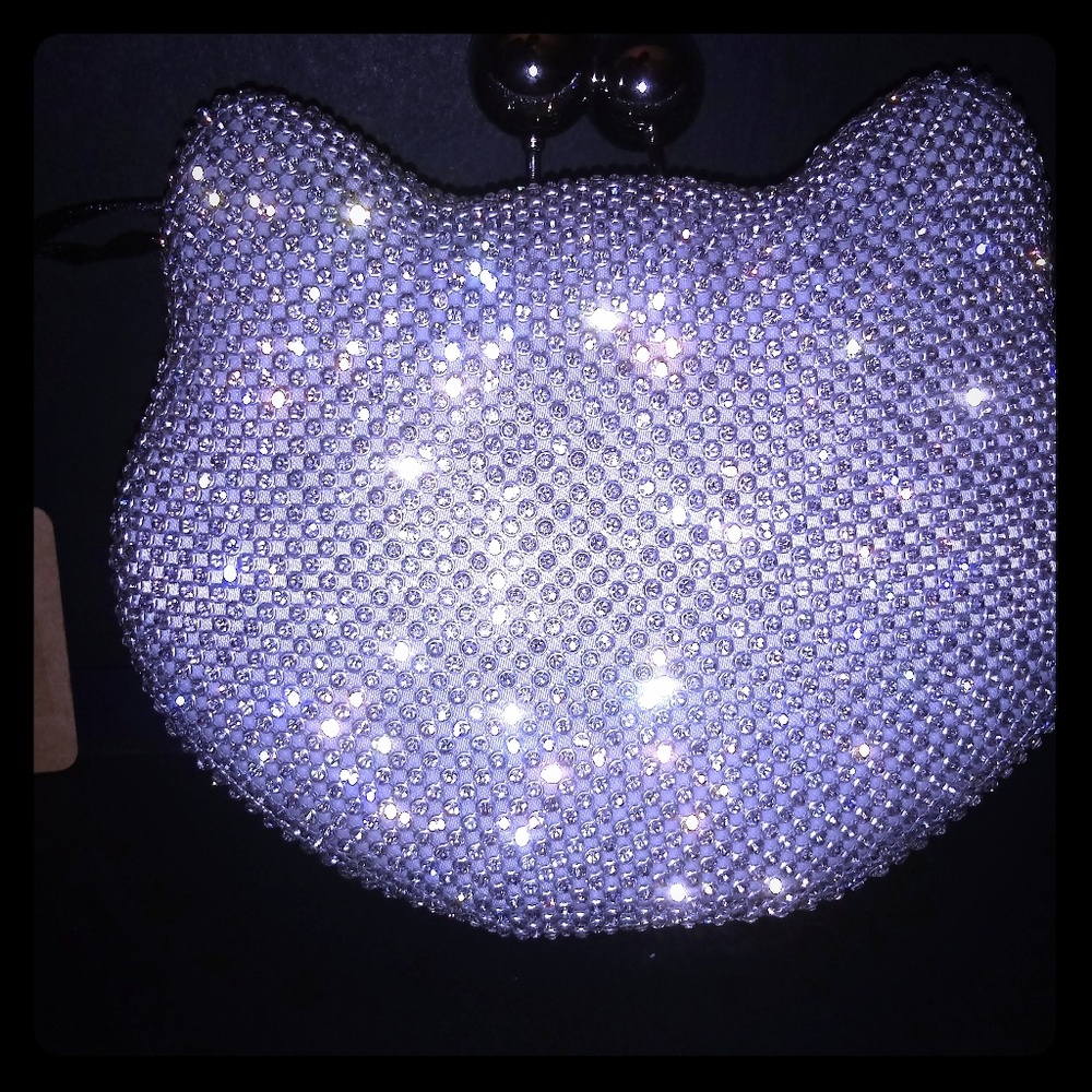 Cat ears bling bling  clutch bag NWT